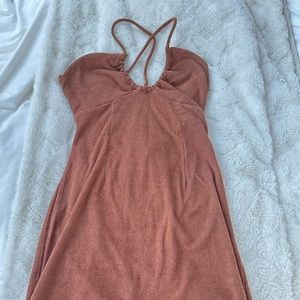 Princess Polly Terrycloth Brown Mini Dress